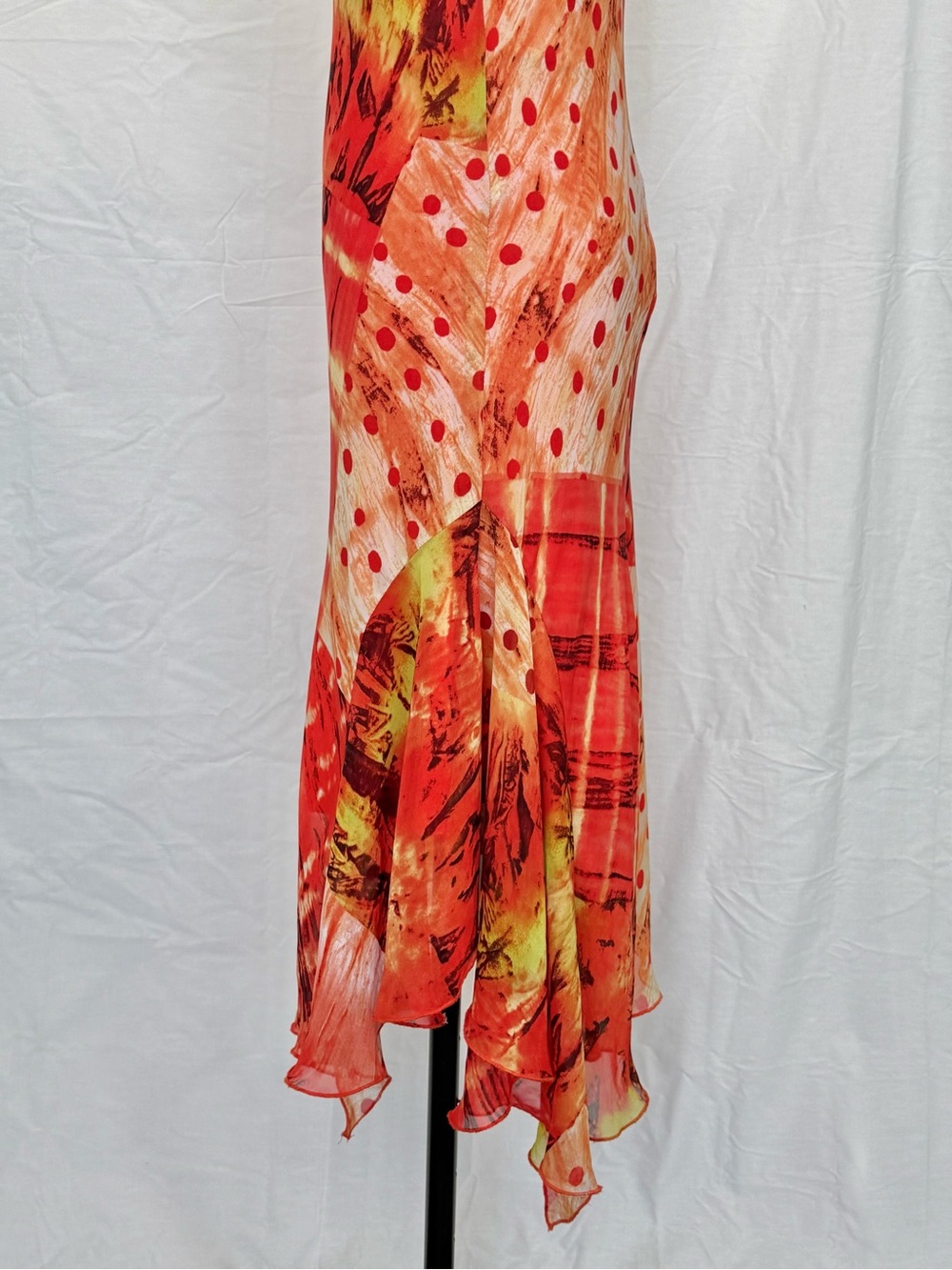 Y2K Cowl Neck Asymmetrical Hem Midi Dress - Picture 8 of 9